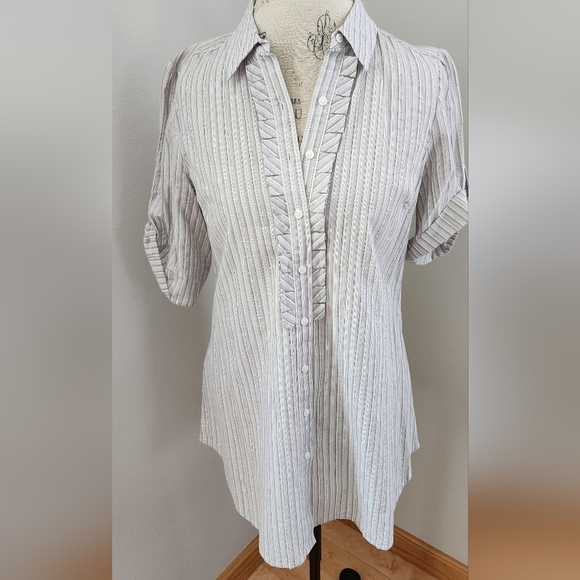 LOFT stripped cotton shirt/tunic in size M - Picture 1 of 7